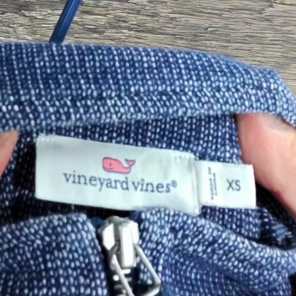 Vineyard Vines Heathered Blue Quarter-Zip Hoodie - Picture 11 of 11